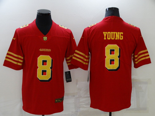Men's San Francisco 49ers #8 Steve Young Red Gold Vapor Untouchable Limited Stitched Jersey